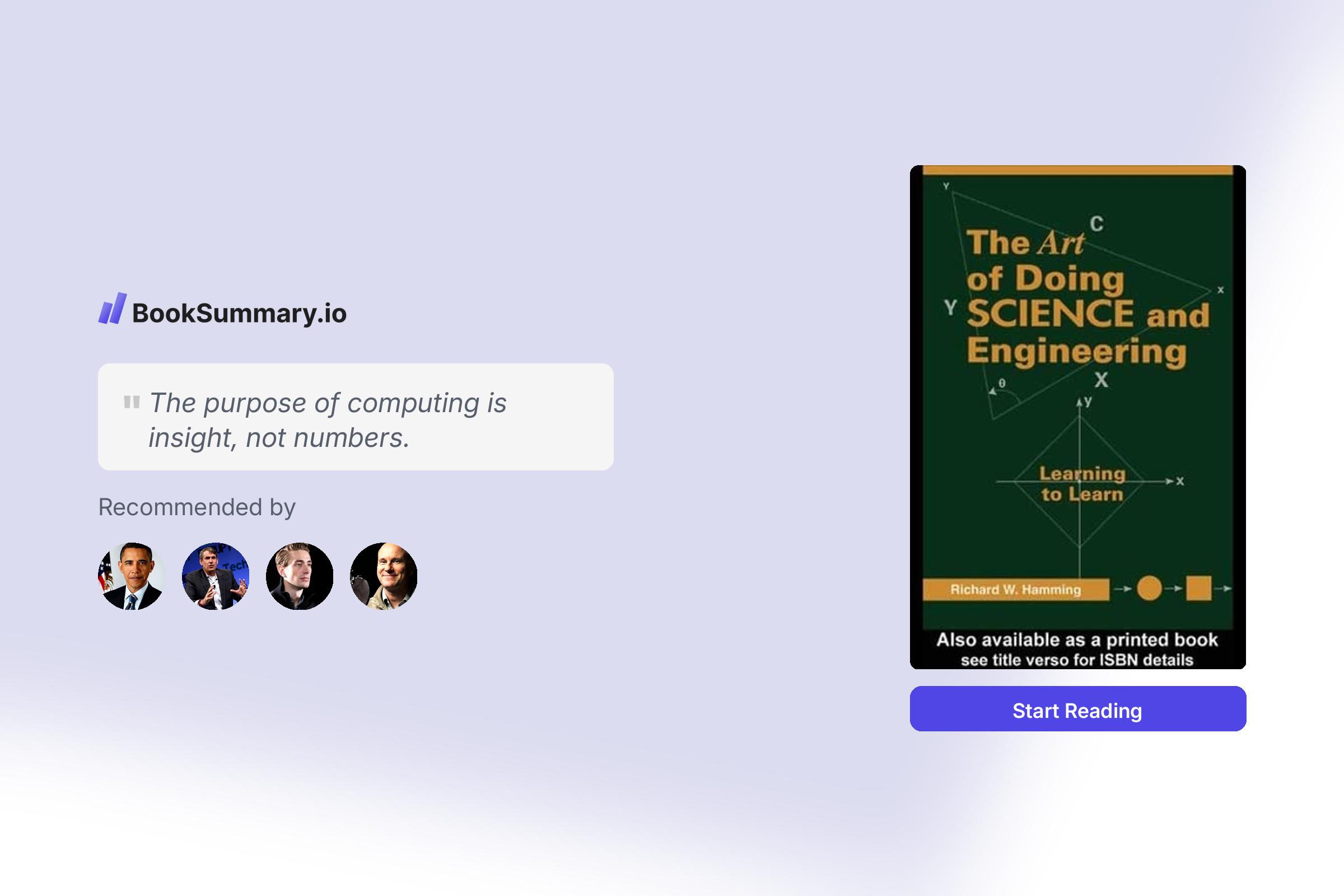 Art of Doing Science and Engineering Book Summary