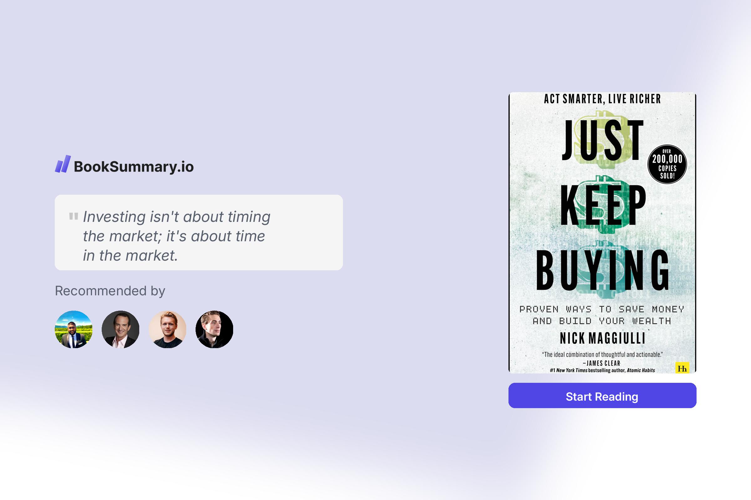 Just Keep Buying Book Summary