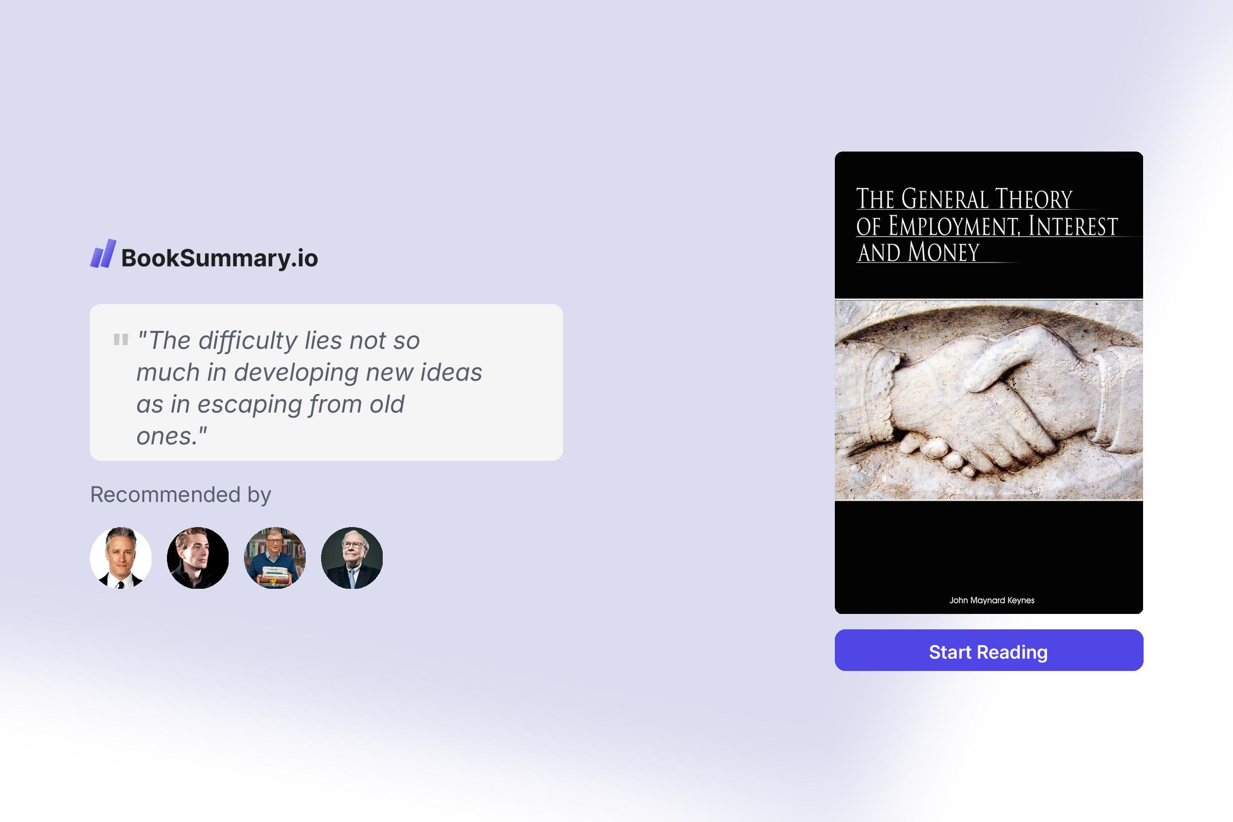 The General Theory of Employment, Interest and Money Book Summary