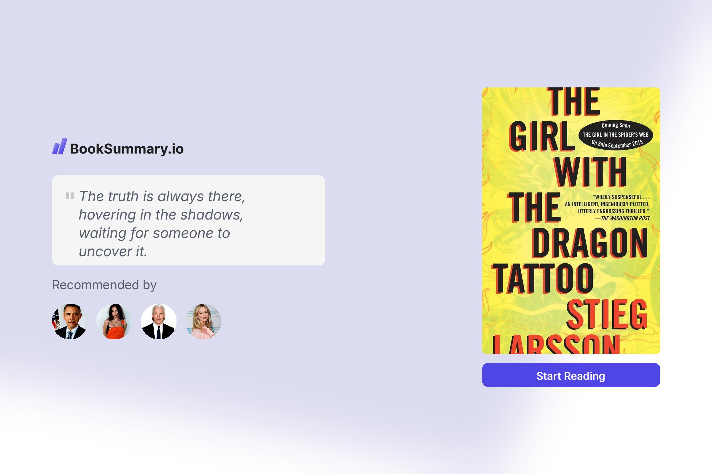 The Girl with the Dragon Tattoo Book Summary